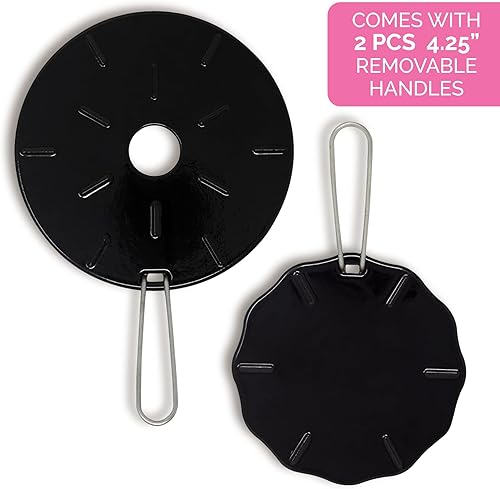 Miniatura 5 de Difusor de calor de hierro fundido para estufa de gas, 2 tamaños incluidos, difusores de calor de 8.25 y 6.75 pulgadas para estufa eléctrica, placa