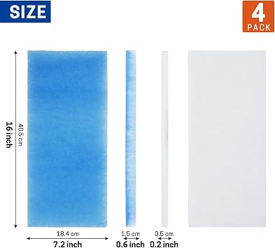 4 Pcs Spray Booth Filter, Replaceable Booth Air Filter Material, Portable Airbrush Booth Filter Pad Fits for Spray Booth