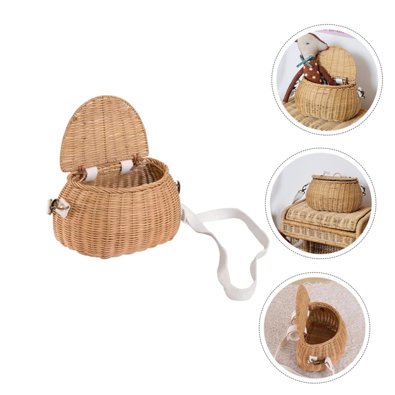 POPETPOP 2 Pièces Panier De Vélo Panier De Vélo pour Enfants Paniers De Rangement avec Couvercles Panier De Vélo avec Couvercle Panier De Vélo en Osier De Pique- Vélo Vélo pour