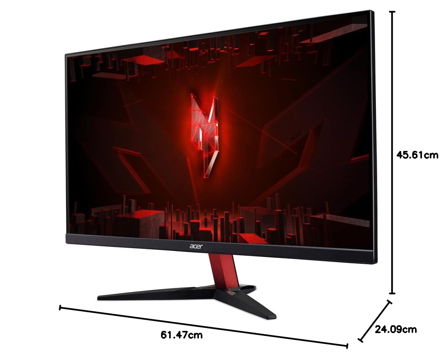 Acer Nitro KG272U G, Monitor Gaming 27" QHD IPS (2560 x 1440, 16:9, 120Hz, Tiempo de Respuesta 1 m/s (VRB), 2xHDMI 2.0/1xDP 1.2), Monitor PC, Color Negro