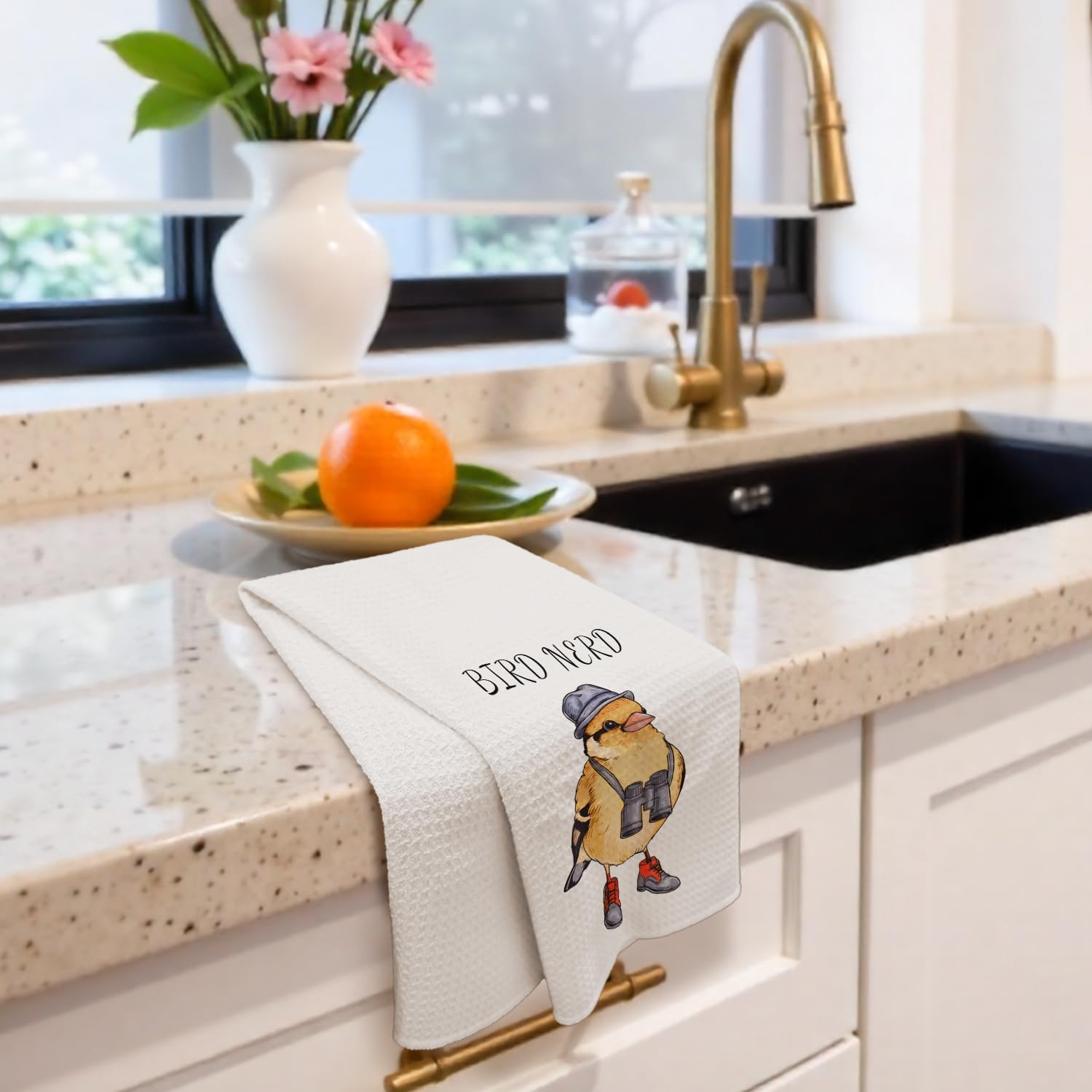 Funny Bird Kitchen Towels Decorative, Gifts for Birds Lovers Watchers Dish Hand Tea Towels, Bird Kitchen Bathroom Decor, 16x24 Inch - Image 4