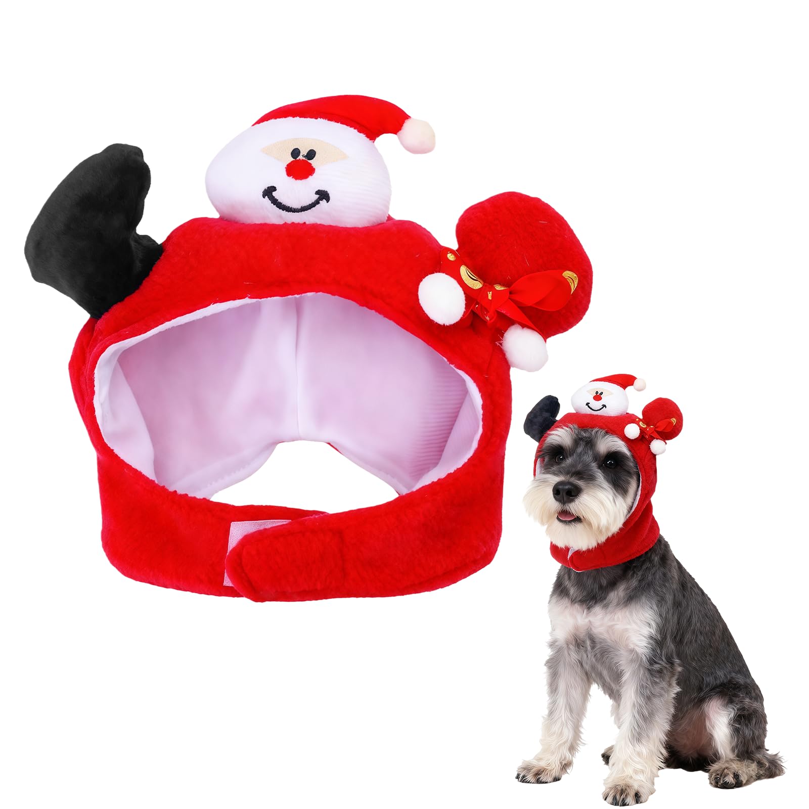 NAUZE Dog Christmas Hat Funny Winter Santa Claus Dog Hat New Year Clothing Accessories Cute Adjustable Pet Outfit for Puppy Kitten Cat