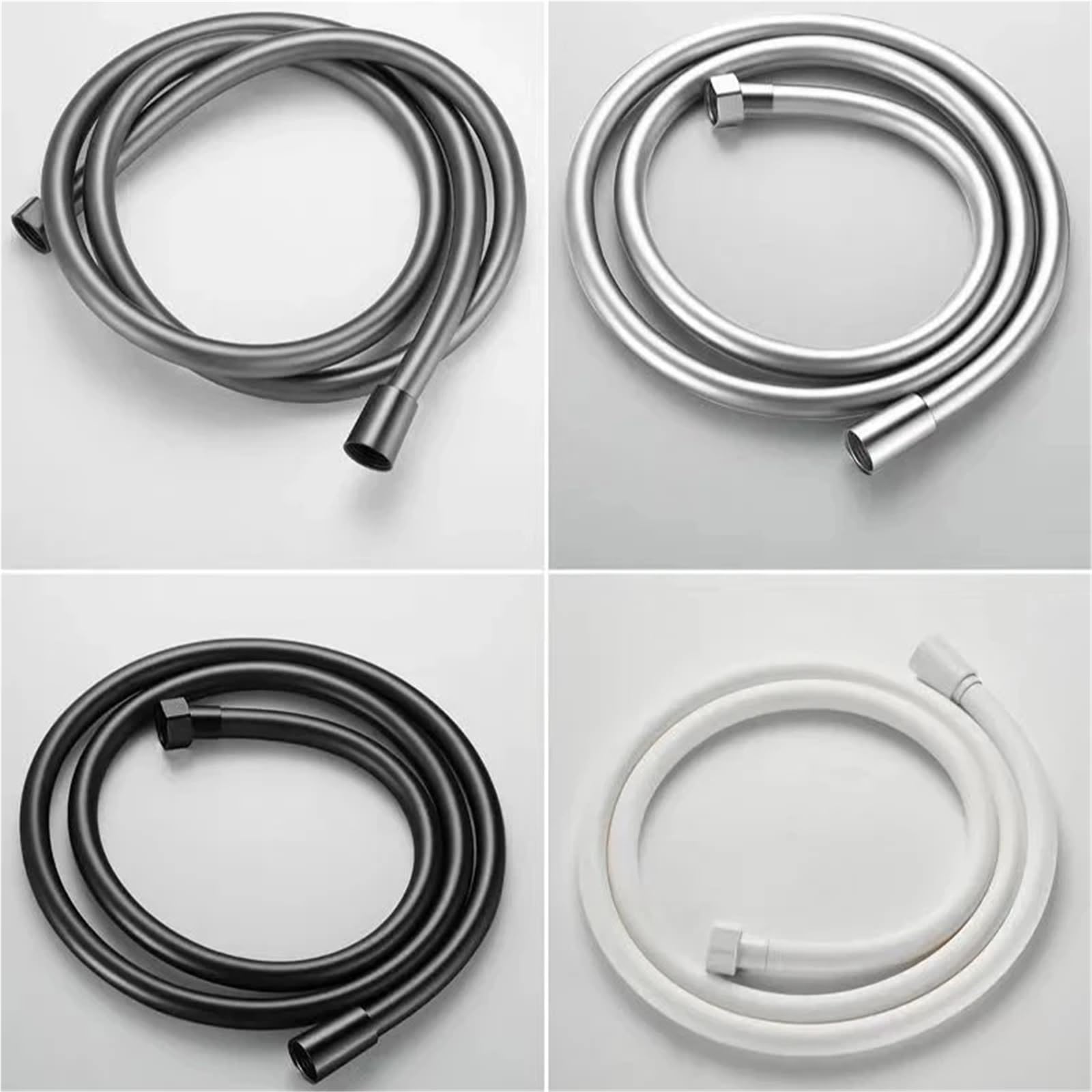 Manguera de ducha blanca de 2 m para baño, accesorio de cabezal de ducha de mano, accesorios de tubería de agua, accesorio de fontanería flexible