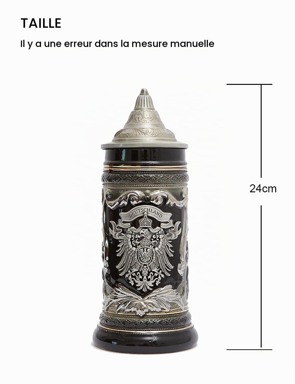 HAUCOZE Chope à Bière Allemande Oktoberfest Viking Bavière Tankard 0.6Liter | Céramique Tasse avec Couvercle Bar Maison Décoration Anniversaire Festival Cadeau pour Homme Père Mari