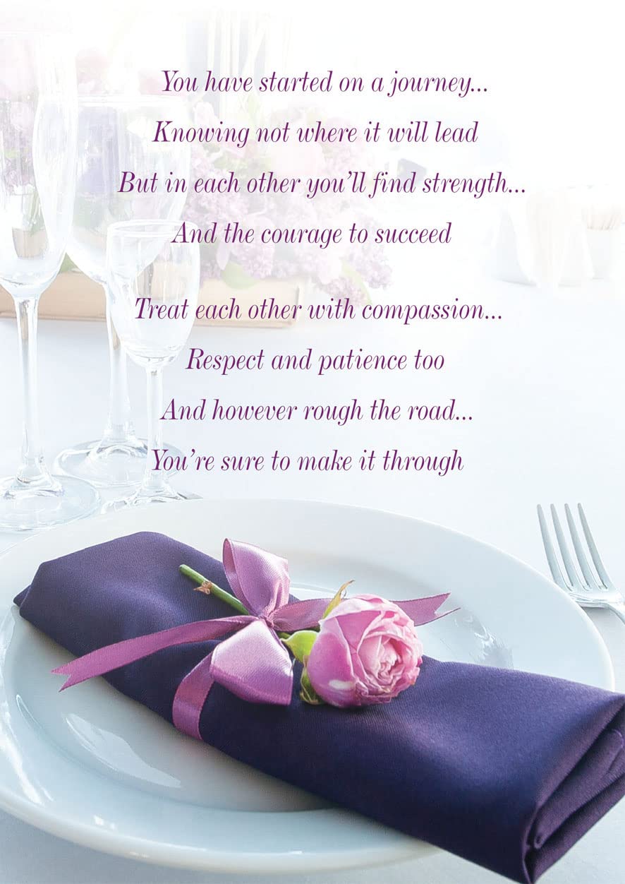 Daughter and new son in law On Your Wedding day Large Card Lovely Verse, white, 250mm x 170mm - Image 2