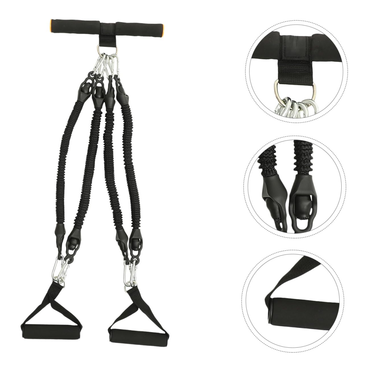 Corda Elastica Pedali per Allenamento Multifunzione, Attrezzo Fitness per Spalle e Addome, Materiale Pte e Schiuma Resistente, per Palestra Casa