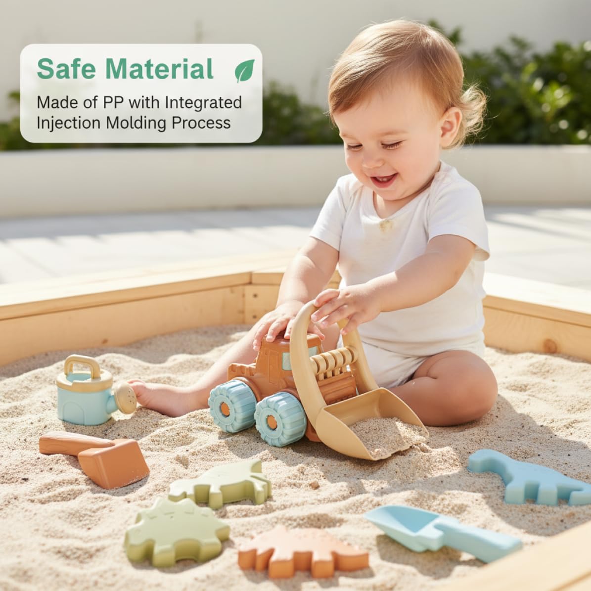 Ensemble de Jouets de Plage 10 pièces, Jouets Sable pour Les Tout-Petits, Ensemble d'outils moules Camion à Benne basculante pour Enfants, bac à Sable et Jeu en Plein air