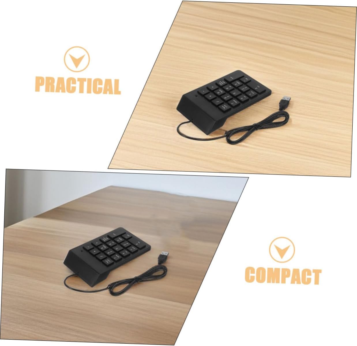 Ipetboom 2pcs Wired USB Numeric Keypad 18-Key Compact Mechanical Number Pad for Laptop and Desktop Financial Banking Use Portable PC Keyboard