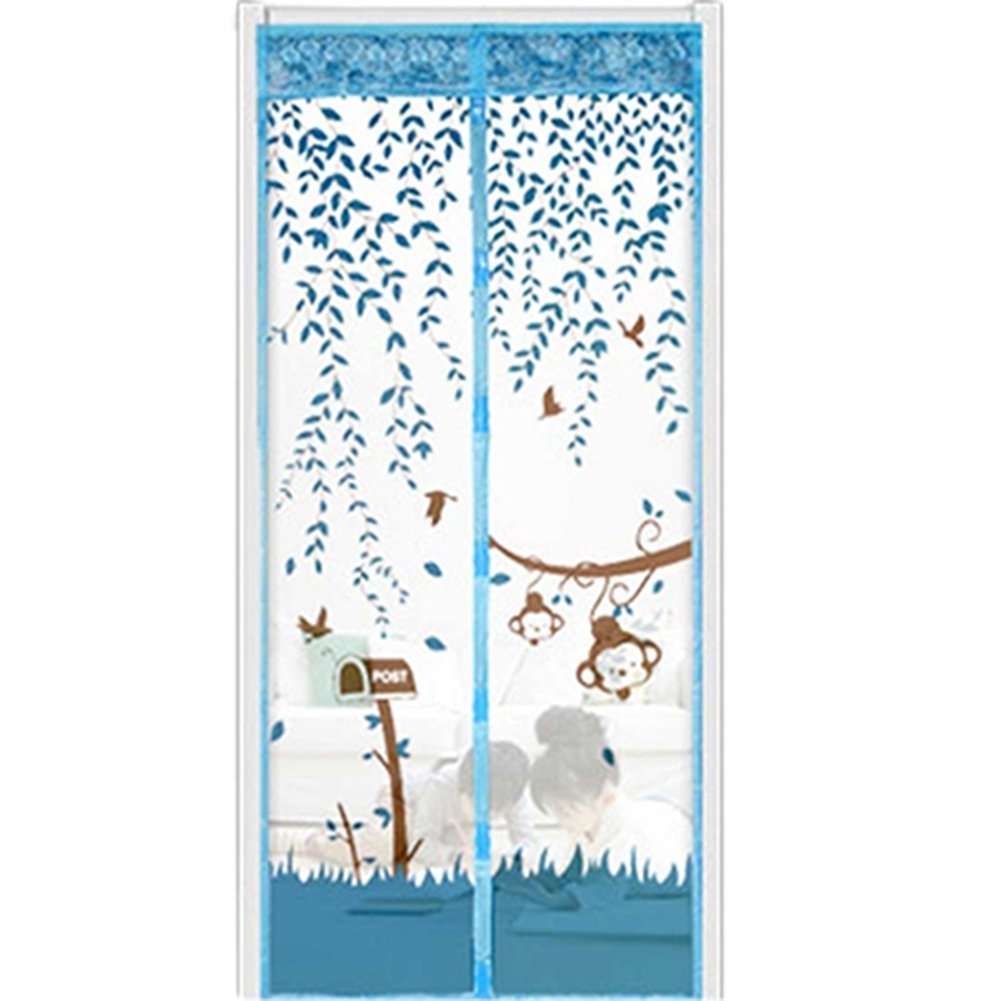 Gemini_mall Blue Gemini_mall® Magnetic Flying Insect Door Screen Mesh Curtain Mosquito Net (100Cm X 210Cm, )