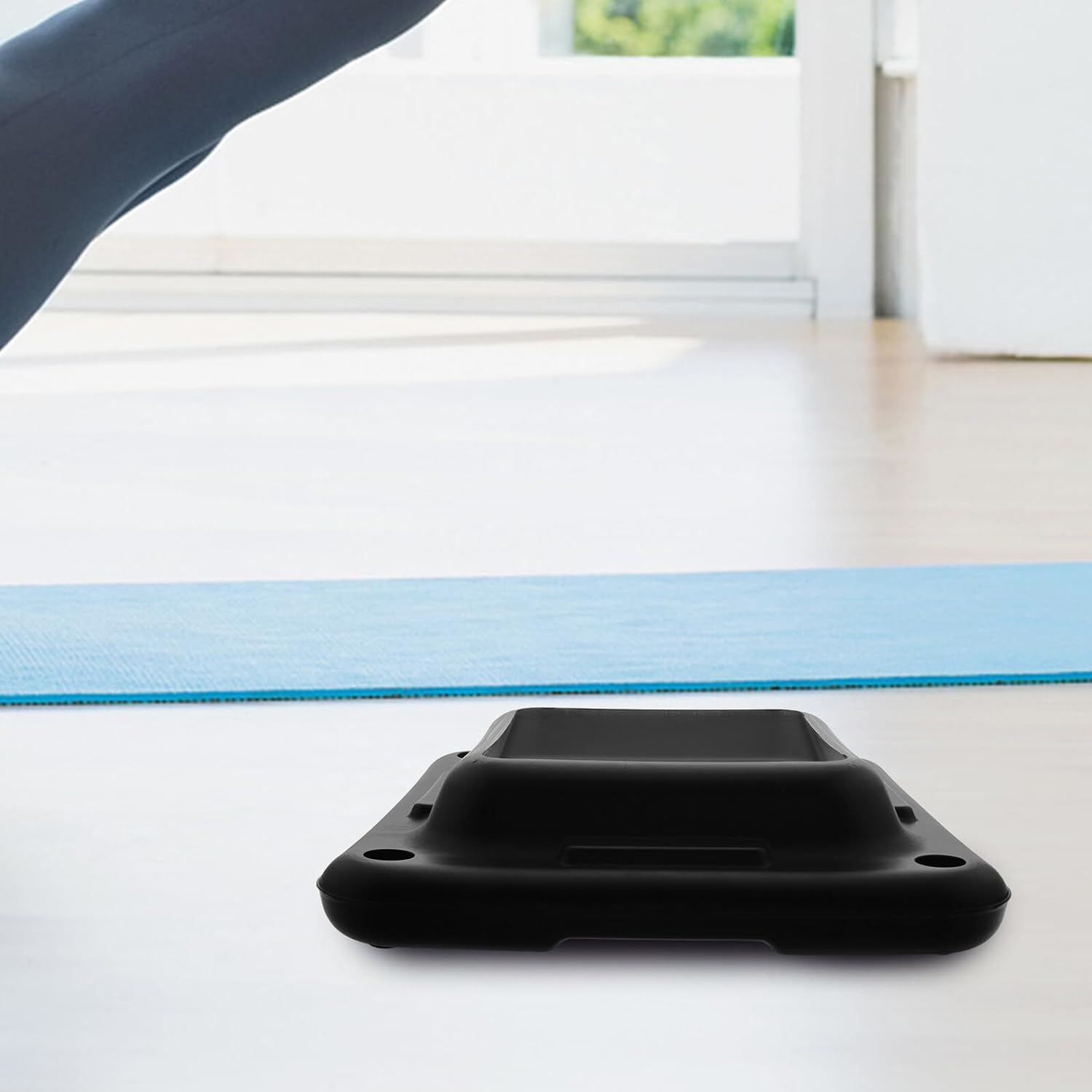 Yoga Step Base Support Frame with Stabilizer Tray, Black Non-slip Bottom Bracket for Aerobic Stepper Exercise Platform, Fitness Stepper Accessory for Home and Gym Workouts