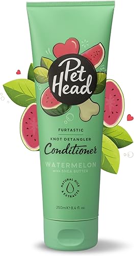 PET Head Furtastic Acondicionador para perros con pelaje largo y rizado, 8.4 fl. oz. Aroma de sandía. Hidrata y desenreda. Ingredientes veganos y