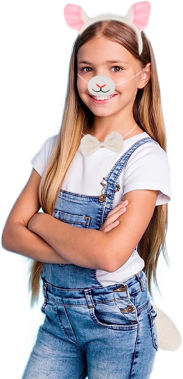 Lamb Ears and Tail Set for Kids and Adults-Halloween Christmas Festival Theme Party Cosplay Sheep Costume Accessory - Image 4