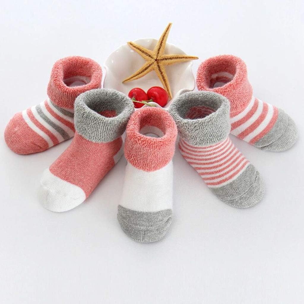 5 Pairs Warm Baby Socks Thicken Cotton Terry Newborn Toddler Stockings