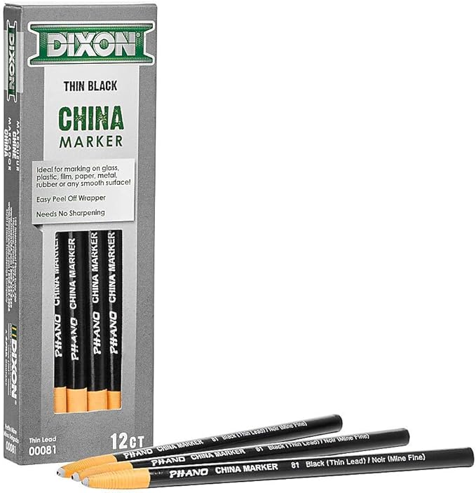 Dixon China Marker, Black, Dozen (00081) Office Products
