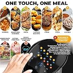 Stillstern Heißluftfritteuse 6,5L mit LED-Touchscreen, 120 Rezepte [Deutsch], 10 Programme, Timer [120Min], Auftauen&Warmhalten, Shake-Funktion, 1800W Air Fryer XXL Friteuse ohne Öl – Bild 4