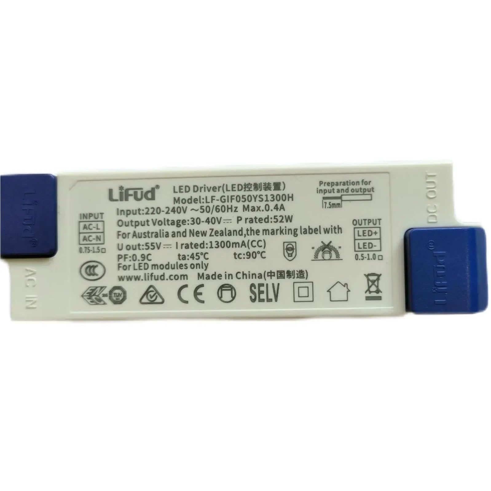 FCARUMIQP Panel Light Flicker Free LED Driver 30-40V 800mA 900mA 950mA 1000mA 1050mA 1200mA 1300mA 1400mA 1500mA Power Supply(Lf-gif050ys1300h)