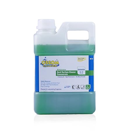 OSSOM S2 - Multipurpose Hard Surface Cleaner 2L | Concentrate Marble Cleaner Liquid | Anti Slippery for Tiles, Granite, Wooden Flooring, Tape Marks | Neutral pH