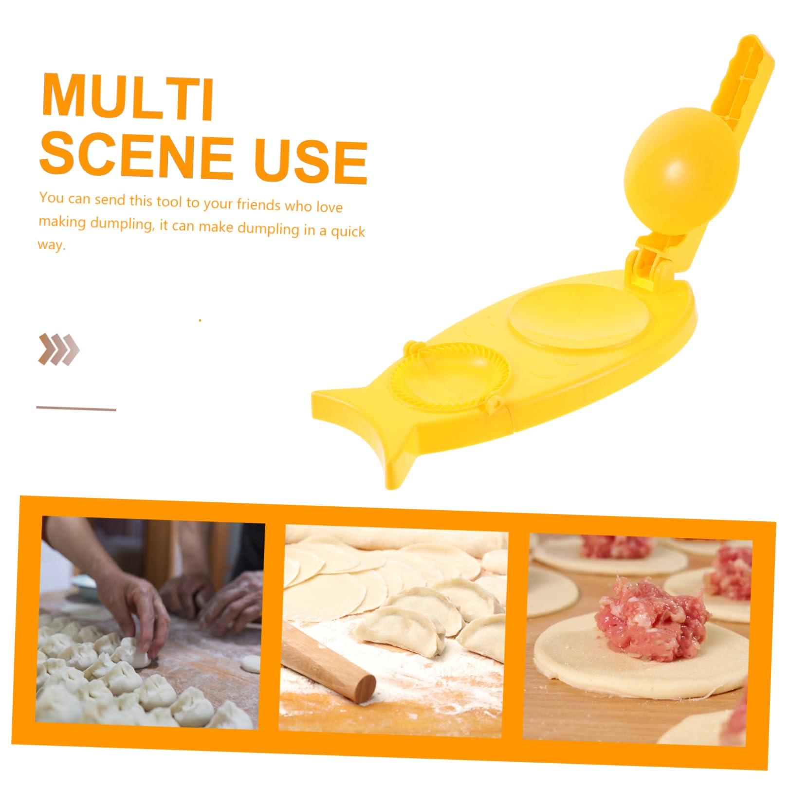 FELTECHELECTR Ergonomic Handle Dumpling Wraps Tool 2-in-1 Dumpling Maker Pp Plastic for Homemade Ravioli