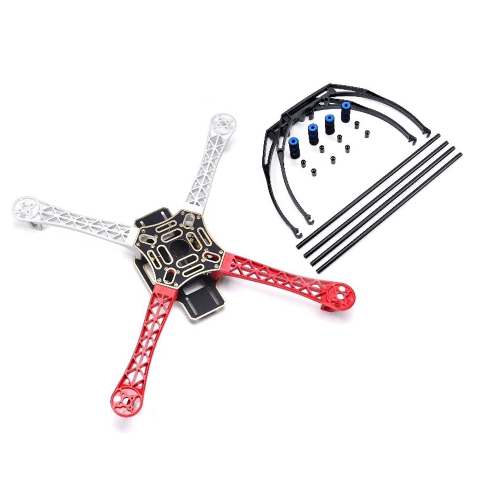 Kit telaio drone F450 450mm con carrello di atterraggio | Telaio in fibra di vetro e nylon poliammide con protezione elica e PCB integrato(F450 Landing gear-A)