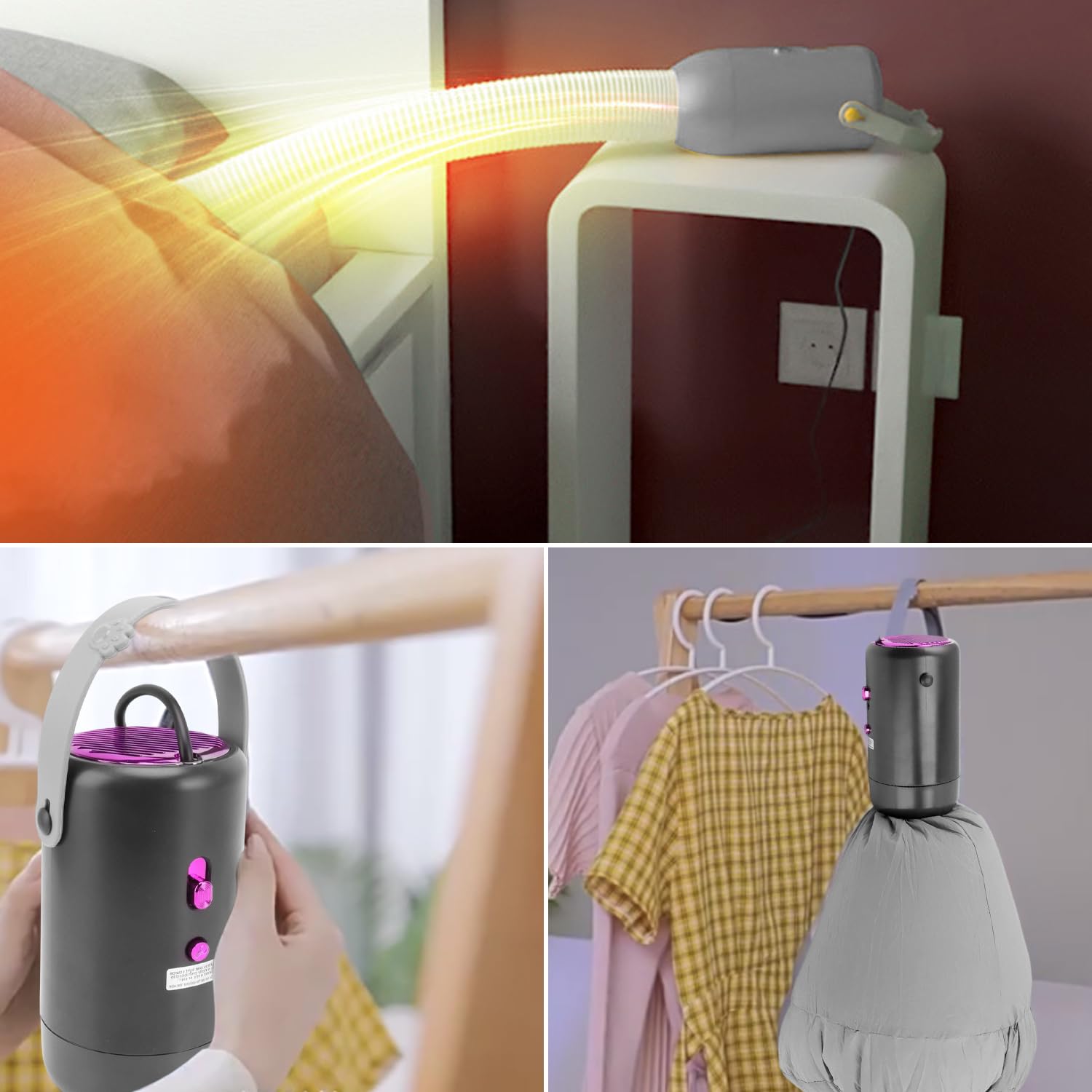 Tragbarer Wäschetrockner, Automatischer Mini Reise Wäschetrockner mit Konstanter Temperatur für Unterwäsche, Höschen, Fitnessstudio, Shorts, Haustierkleidung (EU-Stecker 220 V)