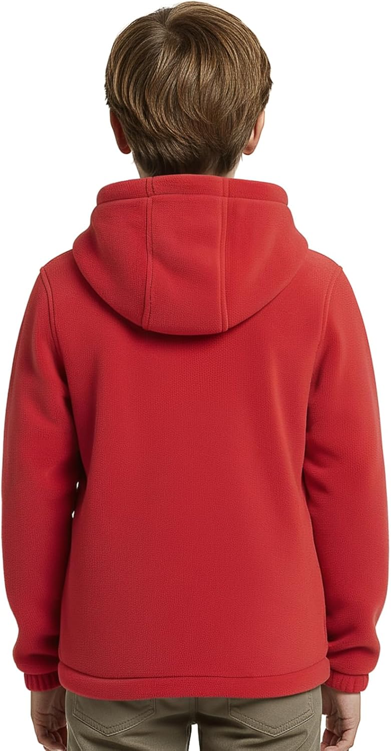 Spring&Gege Boys Girls Hooded Polar Fleece Jacket Kids Full Zip Fleece Jacket With Hood - Image 3