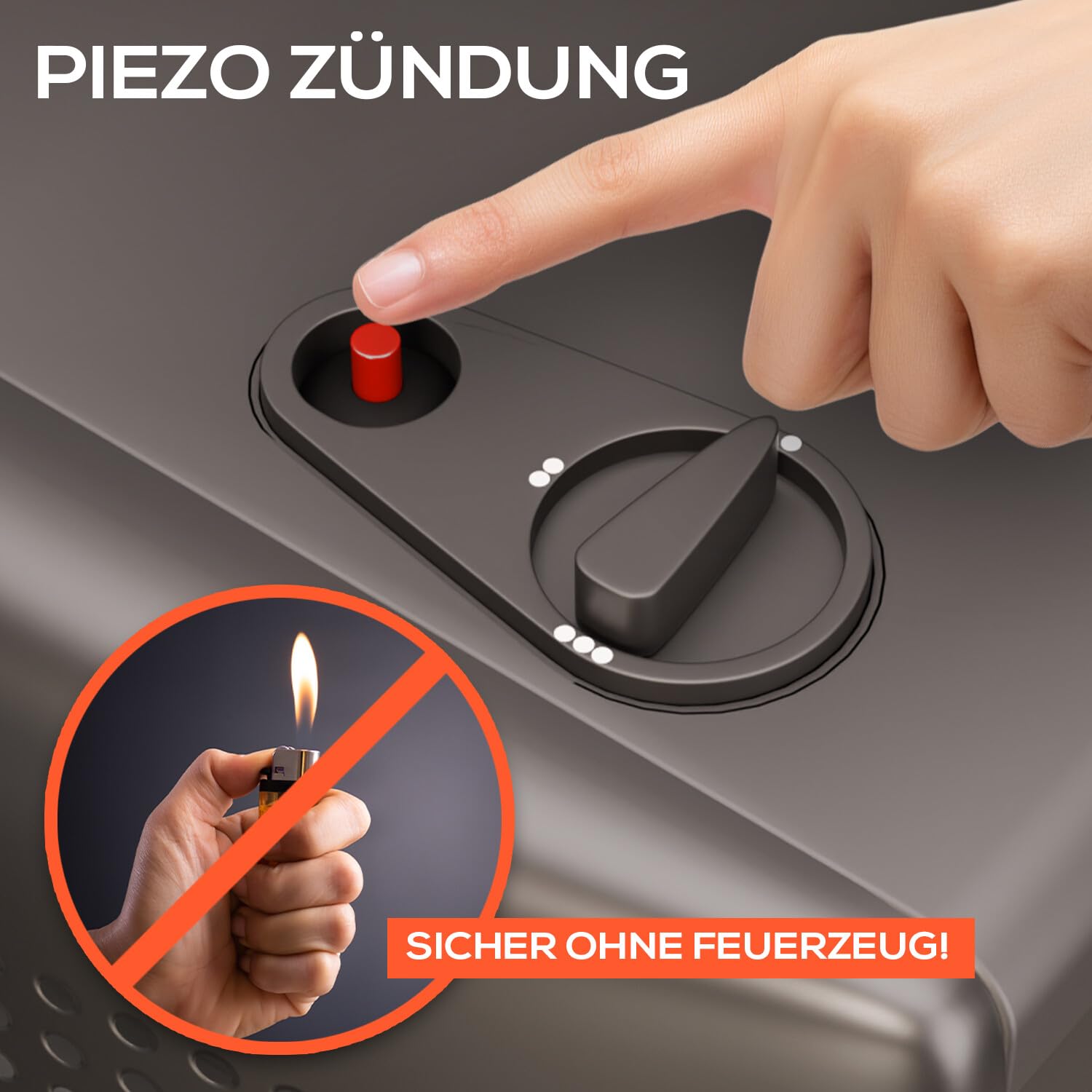 Tronitechnik® Heizgerät 4200 Watt 3 Stufen Gasheizofen Gasheizgerät Gasheizer Keramik Gasofen Gasstrahler für Gasflasche Propangas Heizer, Heizung inkl. Gasdruckregler mobil energiesparend