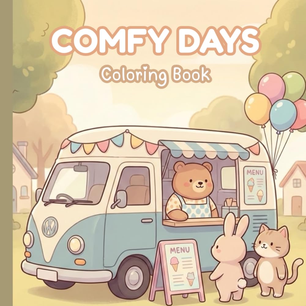 Comfy Days: Cute Animal Coloring Book for Cozy & Relaxing Moments