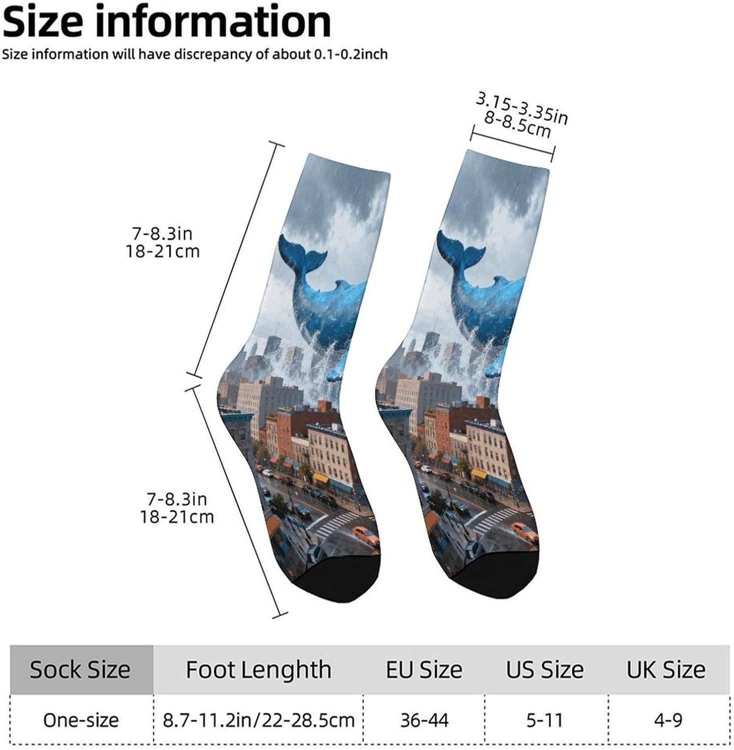 Navy Whale Skyjump Crew Socks Moisture Wicking Ankle High Cushioned Arch Support Seamless Toe Athletic & Casual