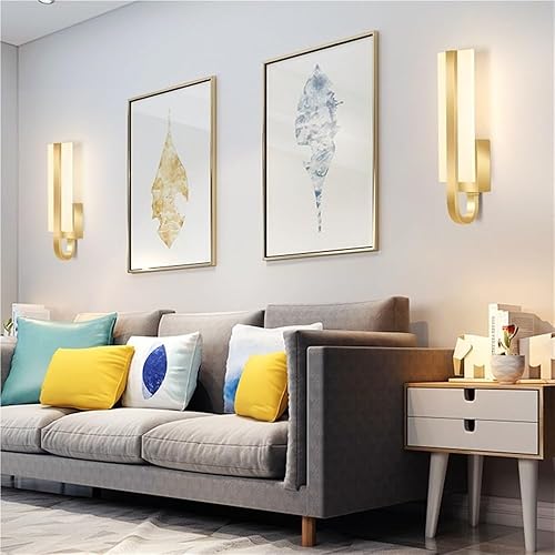 Miniatura 3 de Nordic - Luces de pared retro de metal con acabado de latón, 10 W, lámparas de tocador para interiores con pantalla acrílica, luces montadas en la
