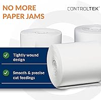 Vista 4 de CONTROLTEK Rollos de papel térmico para impresoras de punto de venta - 2-1/4 x 80 pies - Papel de recibo - Fácil de leer - Se adapta a la mayoría