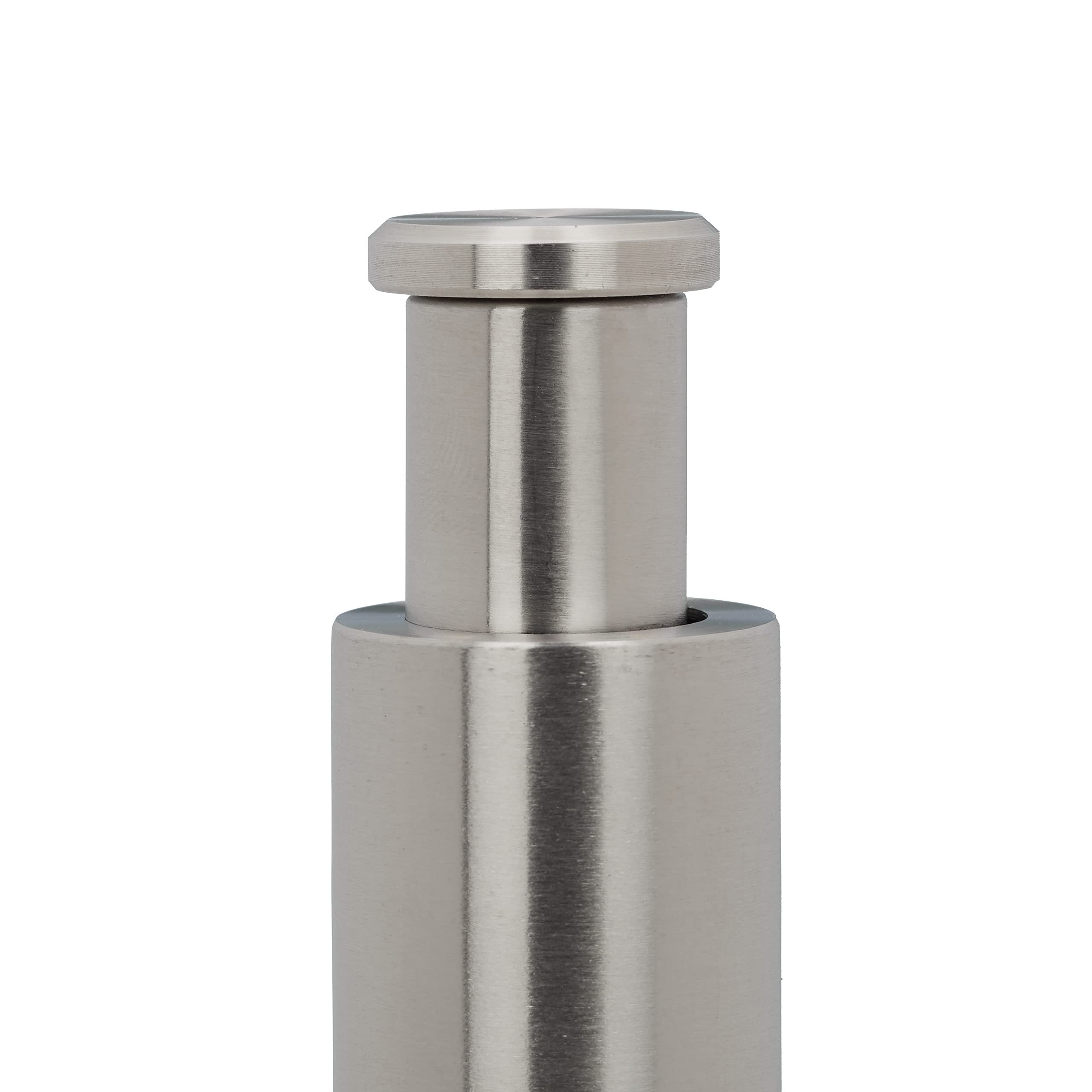 Relaxdays Set 2 macina pepe manuale acciaio inox maneggevole macinino per spezie da viaggio pressione pollice argento