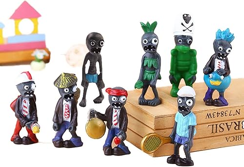 Miniatura 7 de JHESAO Juego de 17 juguetes de plantas PVZ, figuras de la serie Zombies PVZ, juguetes de PVC de felpa, gran regalo para niños y fanáticos,