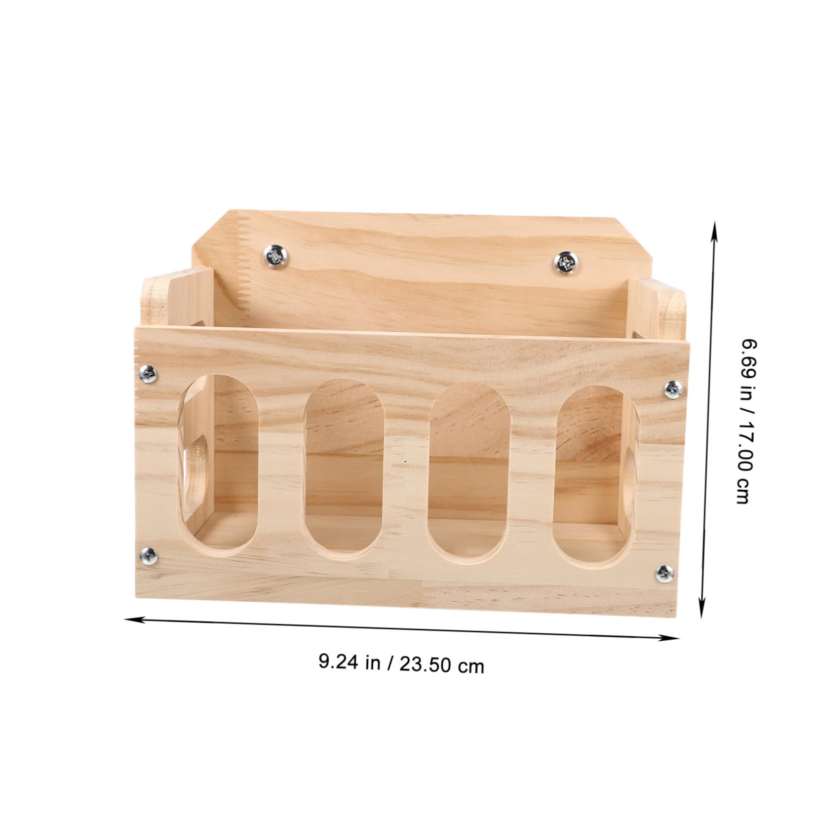 Mikikit Mangiatoia in Legno Design Cavo Anti Spreco Facile da Installare per Conigli e Porcellini D'india Adatta per Gabbia Pet