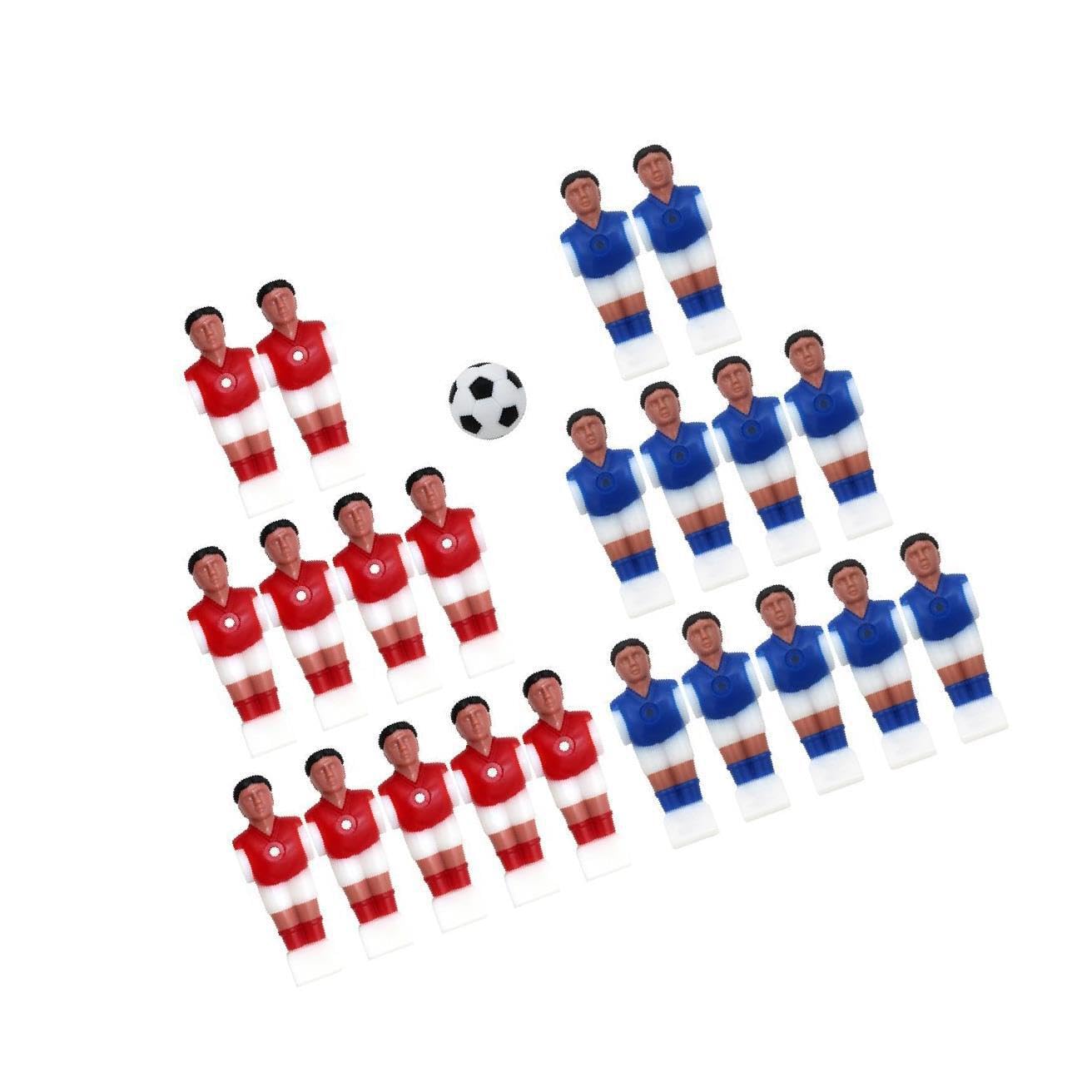 22 Giocatori di Calcio Balilla da Calcio da Uomo per biliardino con Accessori per Giochi con la Palla Maggiore Durata ed Eccezionale, Stile 1, 22 Pezzi + 1 Pallina