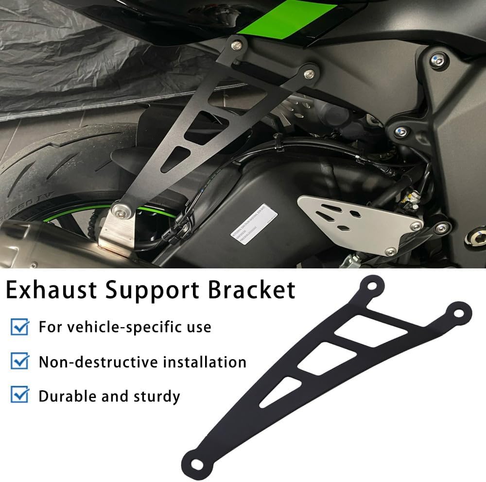 Motorcycle Muffler Support Exhaust Pipe Hanger Bracket Holder Stainless Steel Exhaust Pipe Hanger Rear Foot Rest For Kawasaki ZX6R 2009-2025 Ninja ZX 6R 2024 2025