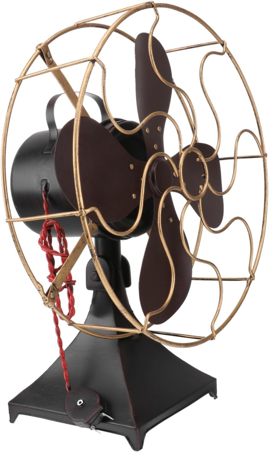 Zerodeko Iron Casual Fan Vintage Style Desktop Fan Bedroom Decorative Fan for Home