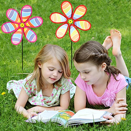 Hadeeong 4Pcs Wind Spinners For Yard And Garden, Lawn Yard Decorations Pinwheels Colorful Whirligigs Windmill Kids Toys For Outdoor Decor #TOP3