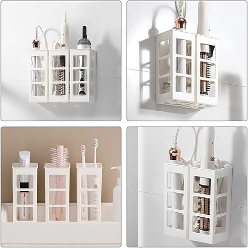 Miniatura 7 de Kichvoe Organizador de herramientas para el cabello organizador de herramientas de peinado para el cabello, 2 piezas, soporte de gabinete de baño de