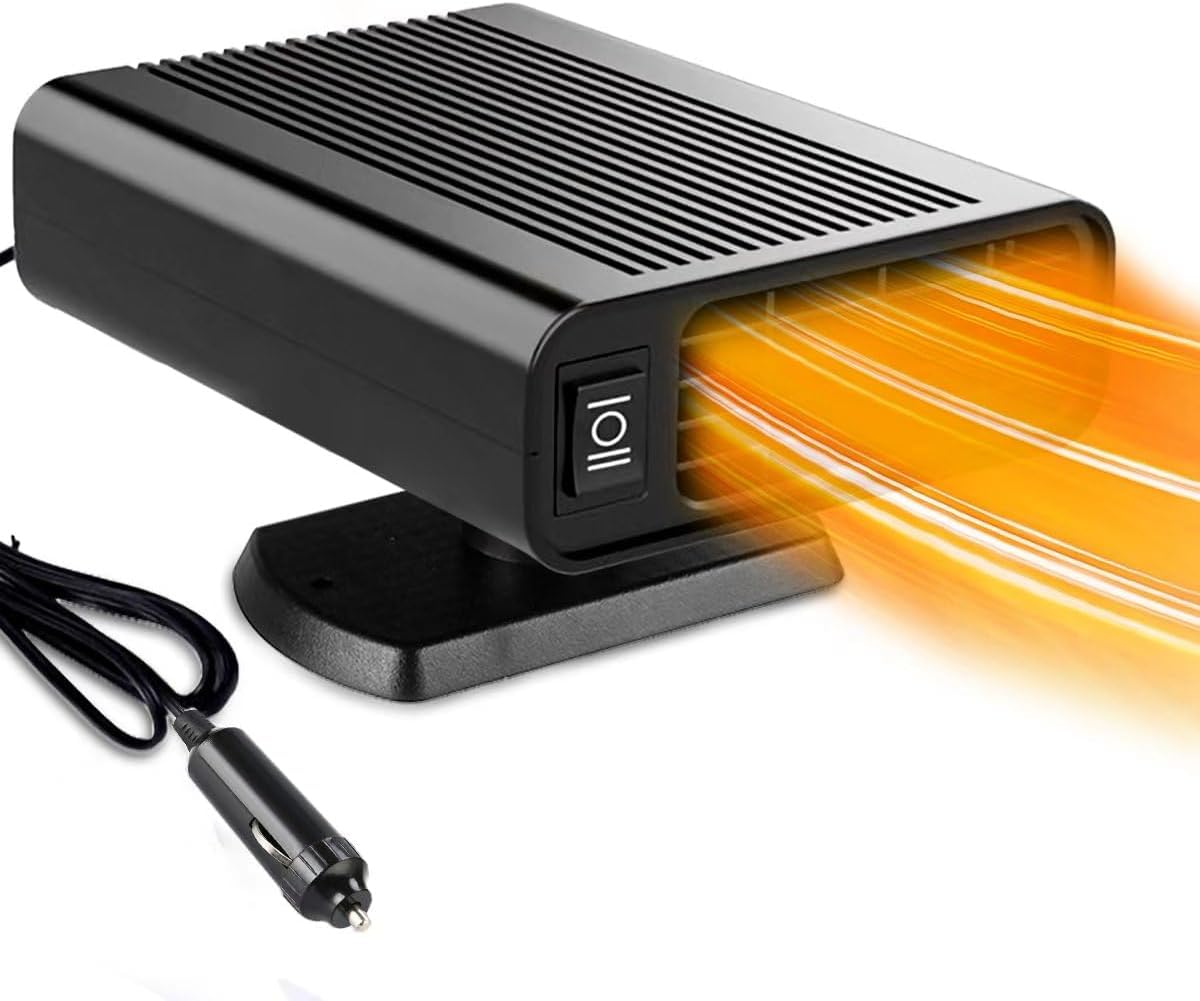 Leaflai 12V- Autoheizung – Anti-Beschlag-150W-Winter-Autoheizungsset, das an den Zigarettenanzünder angeschlossen Wird, 2-in-1-Heizung/Kühlung Mini-Autoheizung, Defroster