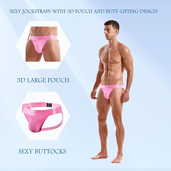 Jockmail ジョックストラップ メンズ 通気性 メンズ ジョックストラップ アスレチックサポーター ジム、ナイトクラブ、特別な機会用 3個パック