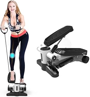 SCIAZA Stepper,Portable Mute Stepper Pedal, Fitness Stair Stepper with LCD Monitor, Exercise Machine with Resistance Bands Durable And Comfortable Foot Pedals Efficency