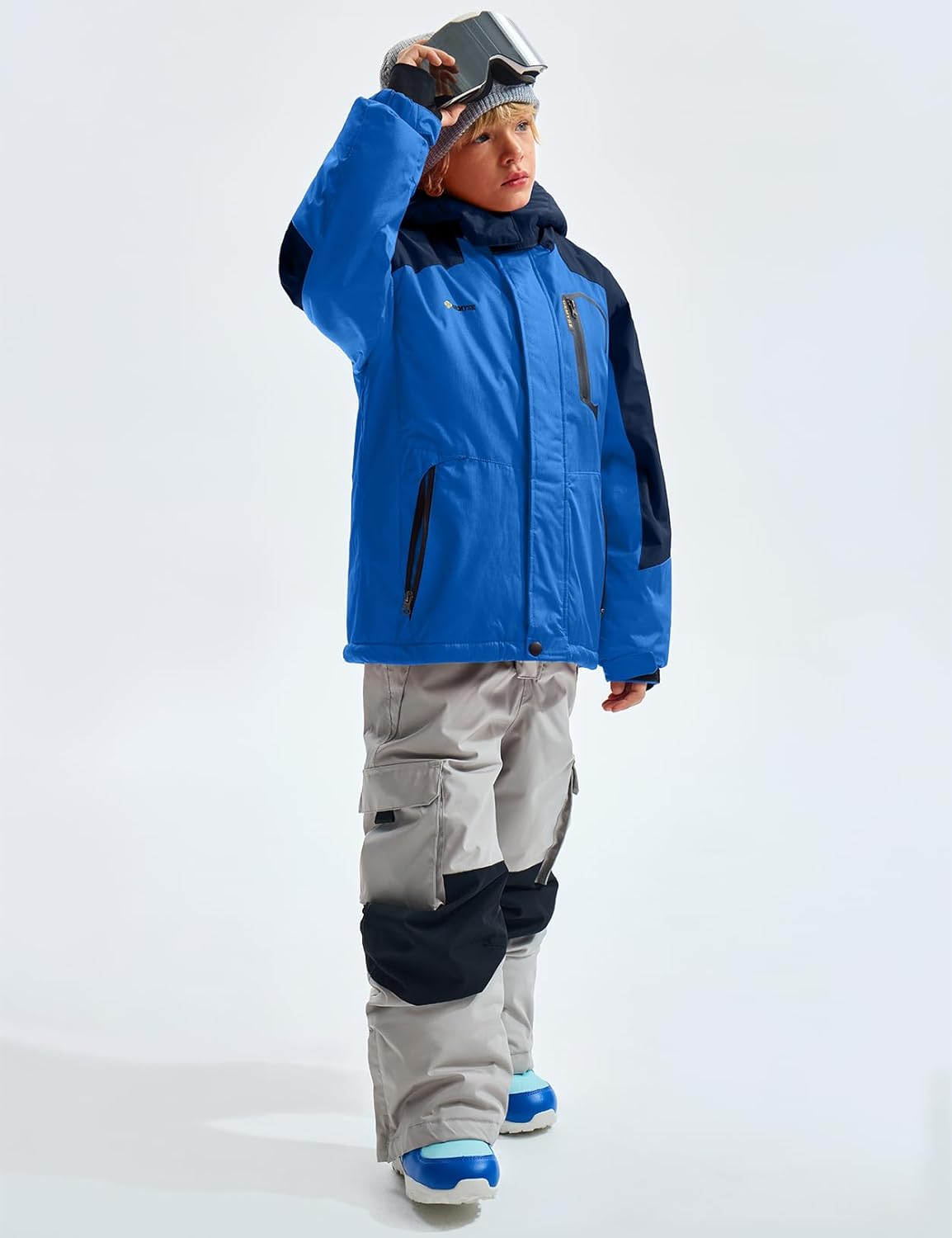 GEMYSE Boy's Waterproof Ski Snow Jacket Hooded Fleece Windproof Winter Jacket - Image 4
