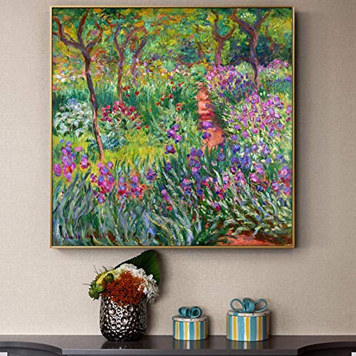 Toile peintures fleurs Monet pour décoration murale de salon et affiches art 70x70cm