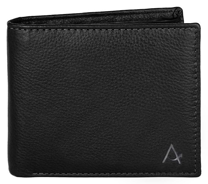 Men's Leather Wallet, Black, Bifold Design with Multiple Card Slots and Coin Pocket-image-40