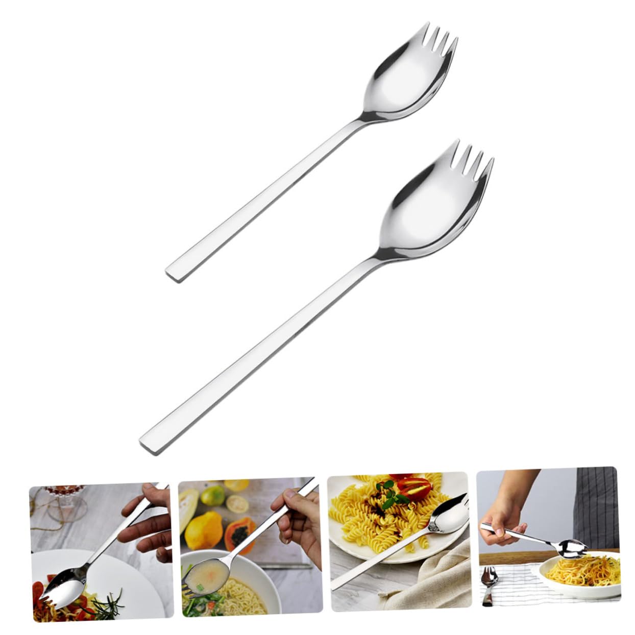 Alipis Stainless Steel Salad Forks and Spoons Set 304 Material Easy to Use and Clean