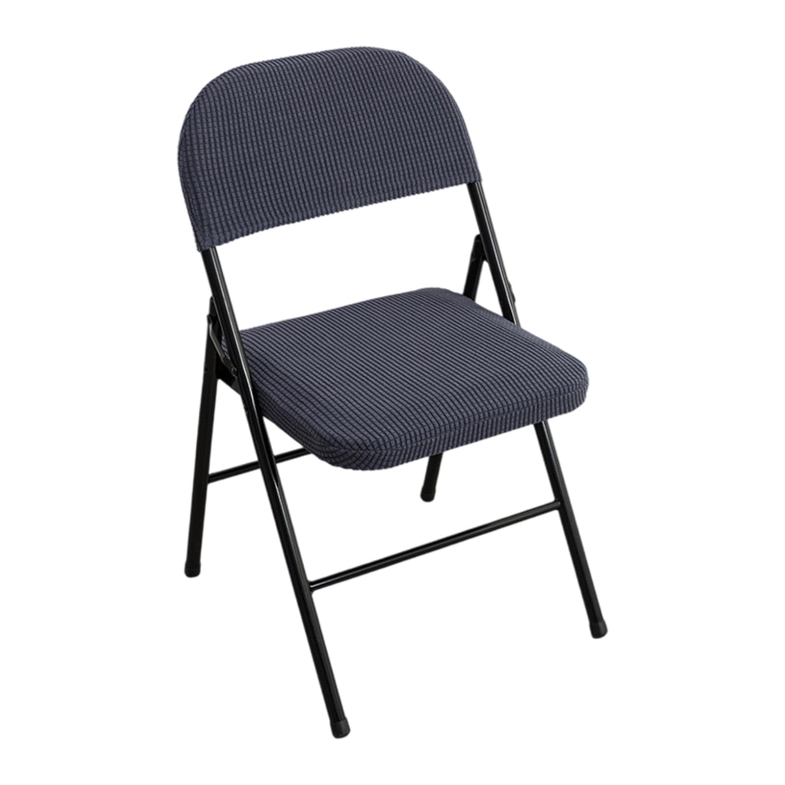 Elnwnnkc Metal Gray 2Pieces Split Stretch Chair Covers Durability Polyester Slipcovers For Foldable Dining Chairs Widely Used Furniture Protectors