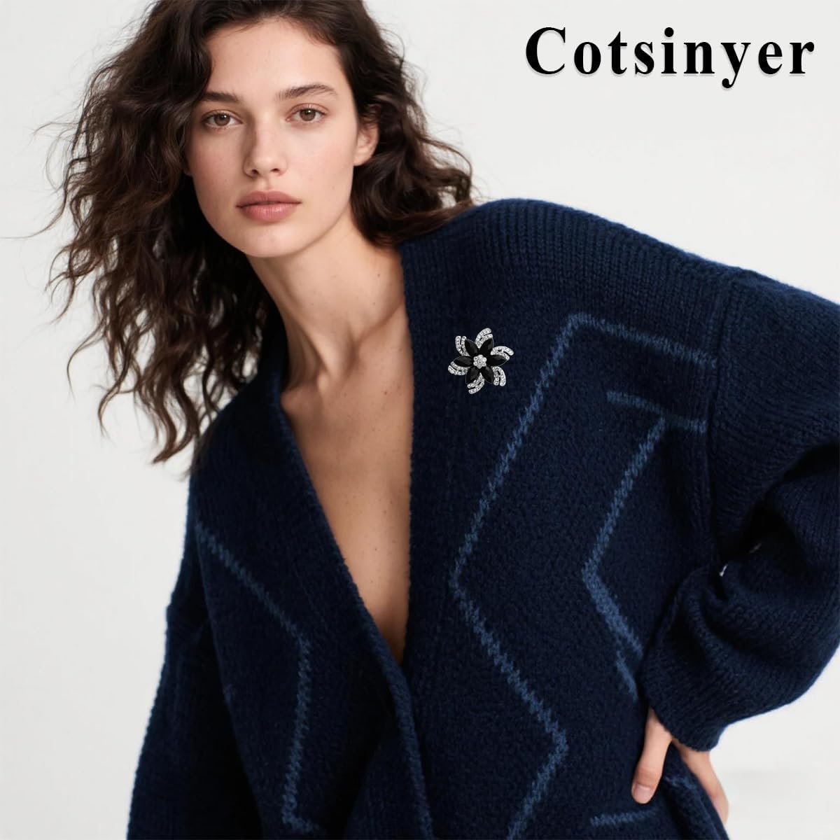 Vintage Flower Brooch for Women - Elegant Lapel Pin with Rhinestones & Crystals for Suits, Coats, Dresses, Hats, Scarves and Shawls - Image 6