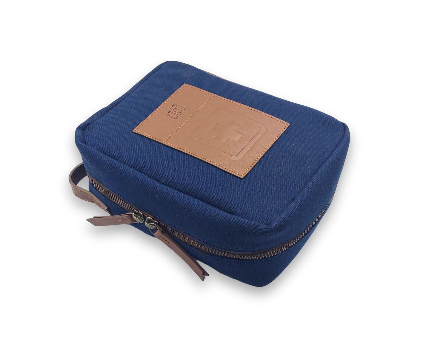Blue Leather + Canvas Medical Pouch - Compact First Aid Kit Organizer for Emergency Supplies, Medications, Bandages, and Tools - Durable, Travel-Friendly, Waterproof Design for Home, Office, Car-image-18