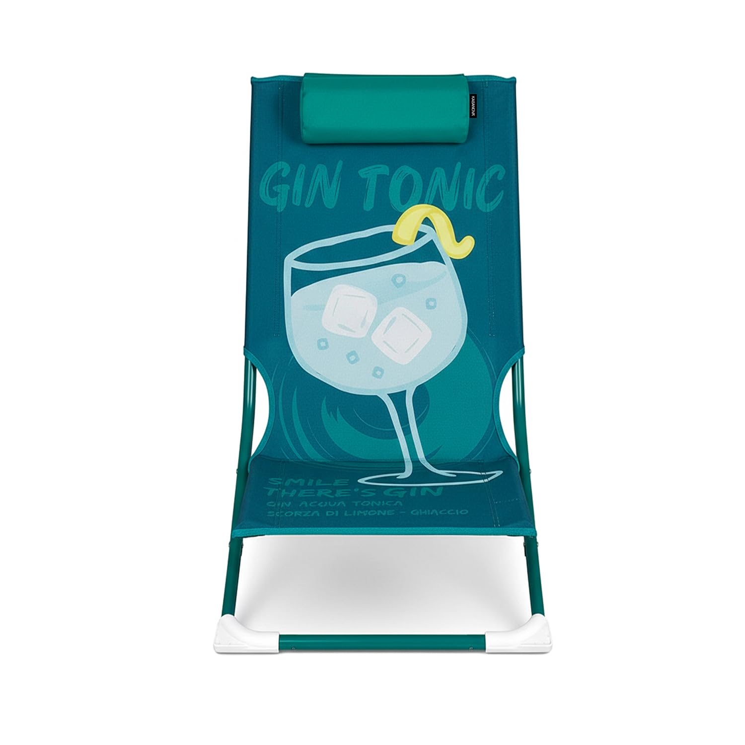 KASANOVA Spiaggina sedia pieghevole Gin Tonic con poggiatesta
