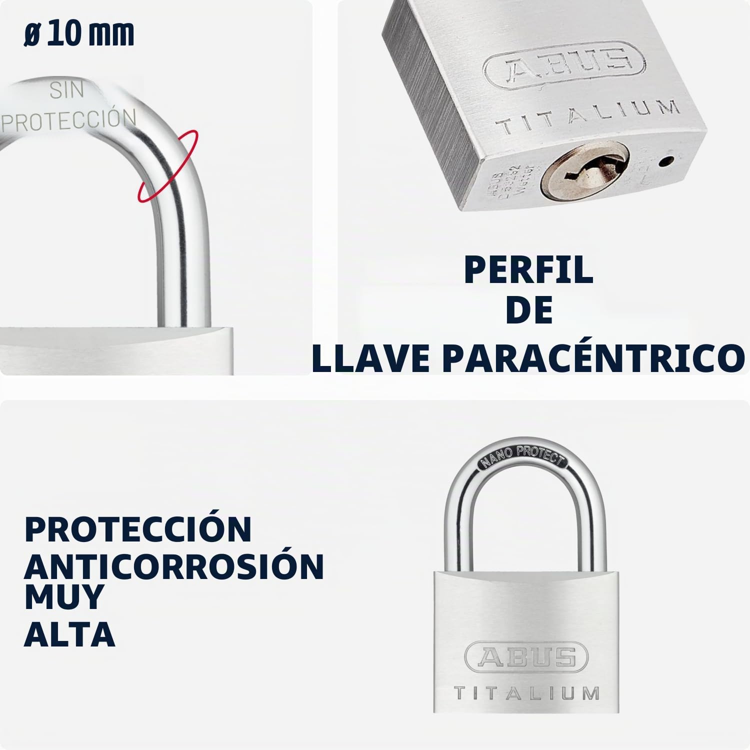Candado Titalium 60mm llaves iguales KA6607
